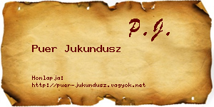Puer Jukundusz névjegykártya